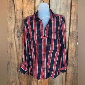 Zara Red & Blue flannel shirt- size XSmall